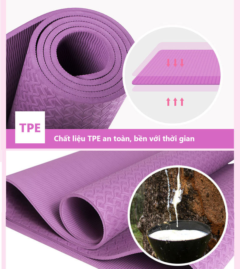Thảm tập yoga siêu bám cao cấp DOPI DP1103 - Kèm túi đựng thảm