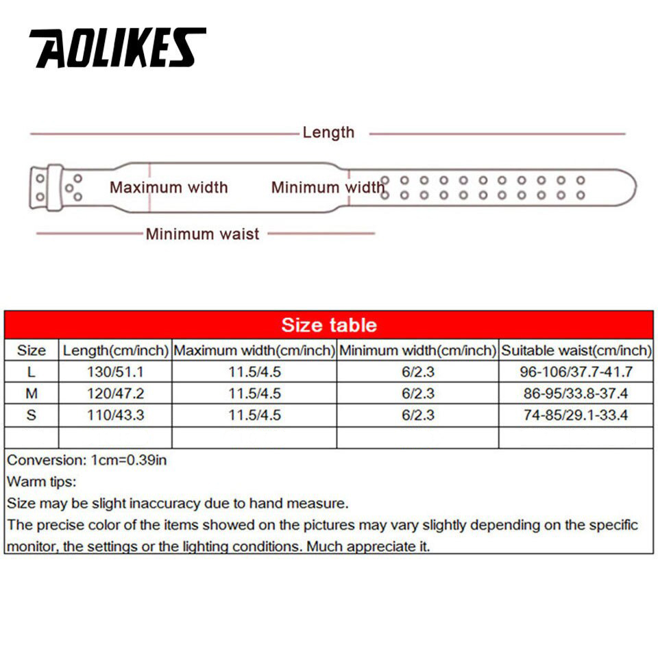 Đai lưng cứng tập thể hình da bò cao cấp AOLIKES A-YX048 weightlifting belt