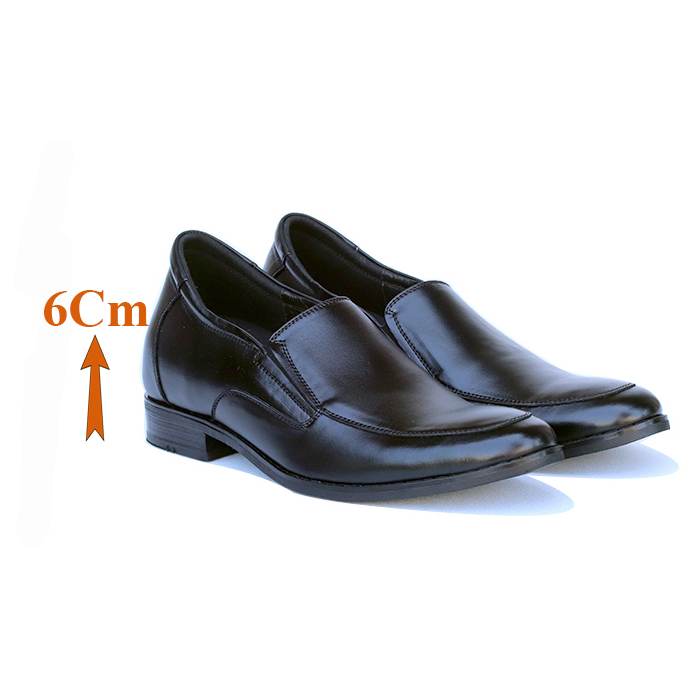 Giày Cao Nam T&TRA Tăng Cao 6Cm- S1013 Đen - Chất Liệu Da Bò Cao Cấp, Đế Cao Su Ghép- Đế Pháp, Phần Tăng Cao Ẩn Bên Trong