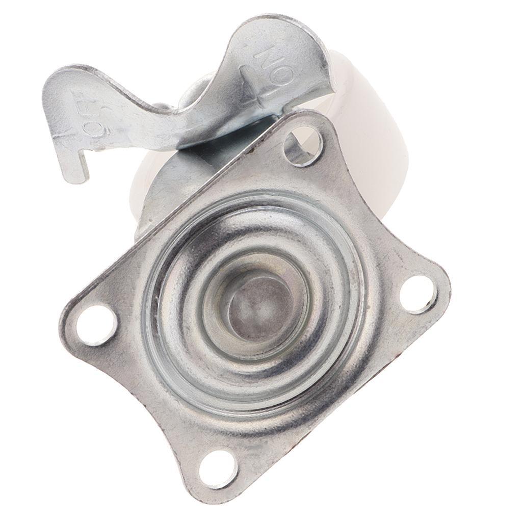 1Pack 1.5'' Swivel Caster Nylon Wheel Top Plate Bearing Heavy Duty With Brake
