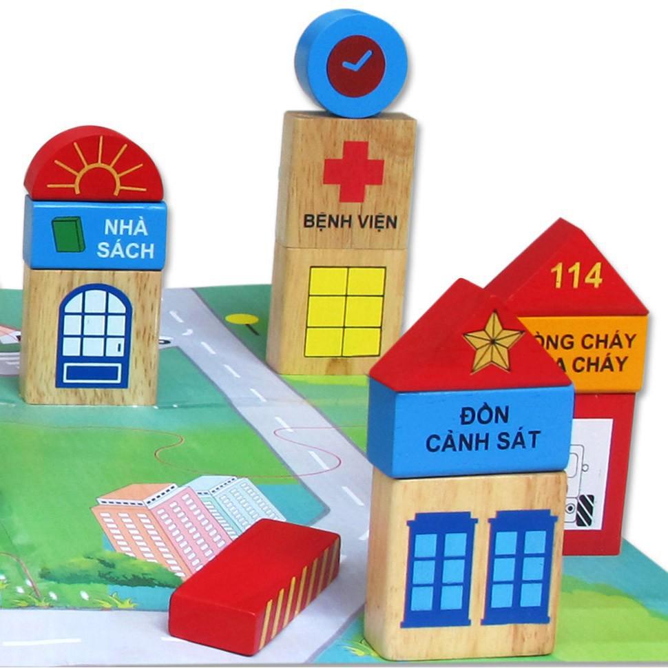Mô hình thành phố tương lai - Đồ chơi gỗ thông minh Winwintoys cho bé