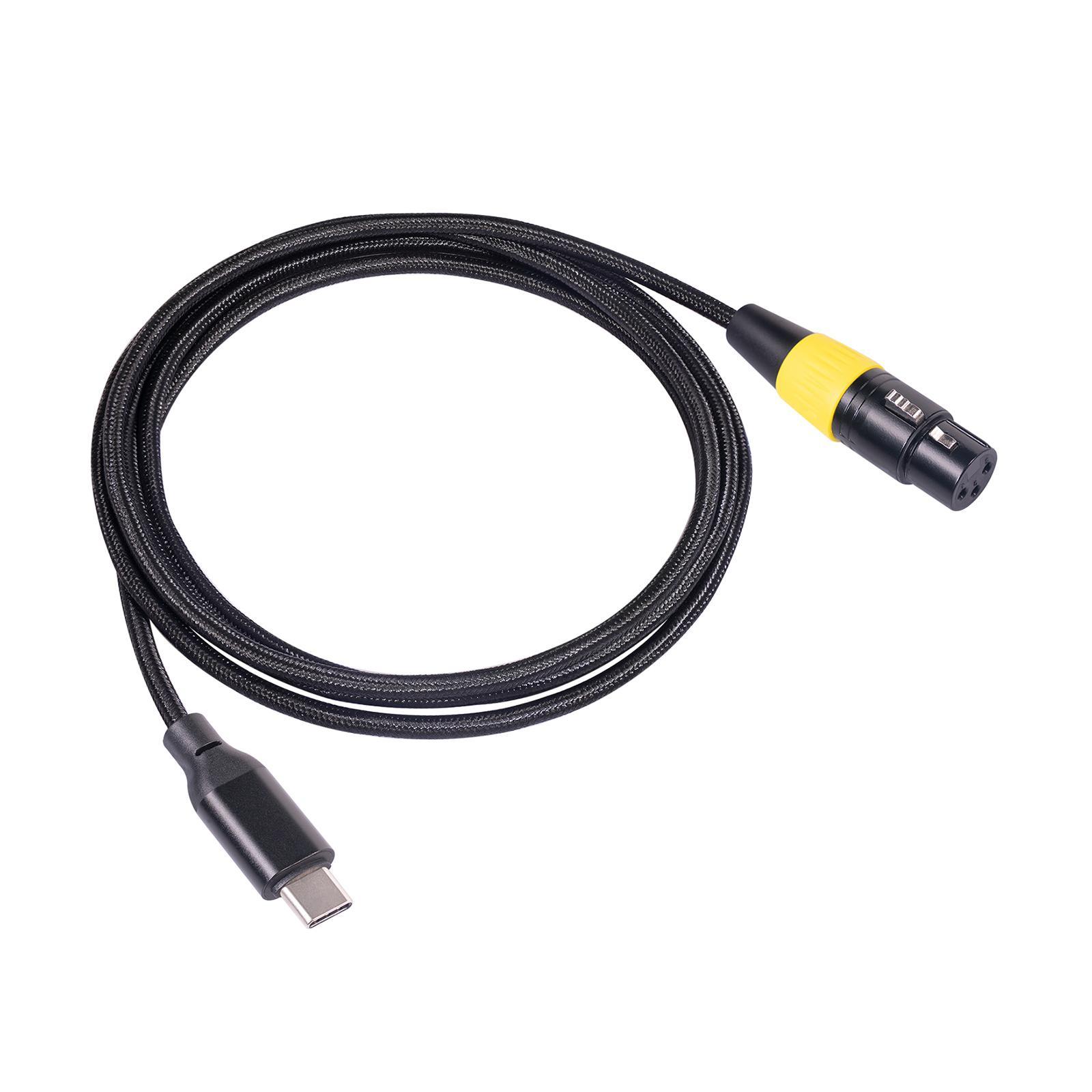 Multipurpose XLR Female to USB Microphone Cable for Music Recording