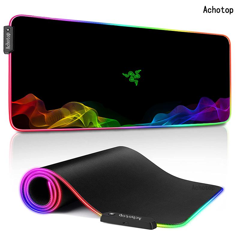 RGB Văn Phòng Lớn Bàn Máy Tính Thảm Bàn Bàn Phím Miếng Lót Chuột Lớn XL Razer Laptop Đệm Bàn Làm Việc Không Trơn Trượt game Thủ Mousepad Thảm