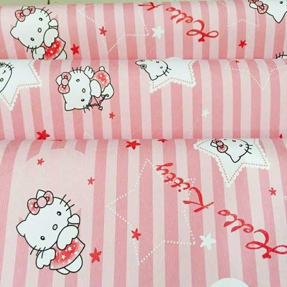 Combo 10M decal giấy dán tường Kitty hồng nhạt - HP473