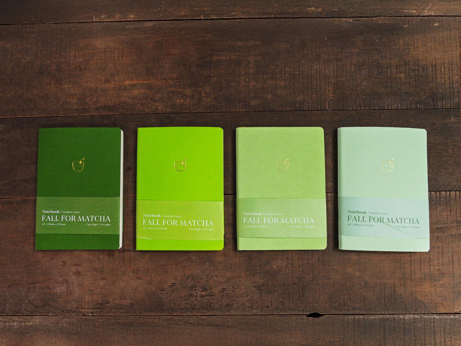 Sổ Bìa Da Mềm - Fall For Matcha A5 - Kẻ Caro - 144 Trang 100gsm - The Sun - Matcha Frappuccino