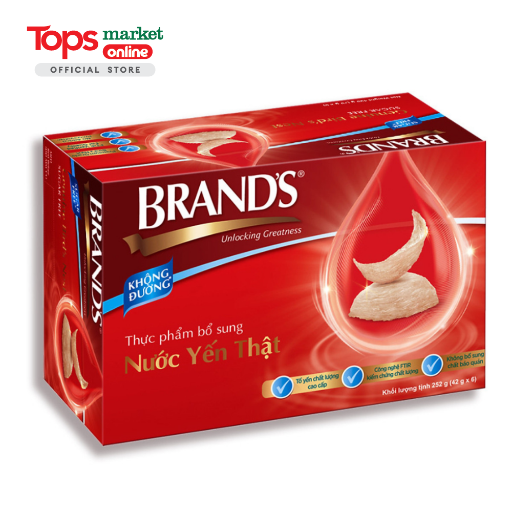 Lốc 6 Lọ Nước Yến Brands Không Đường 42G