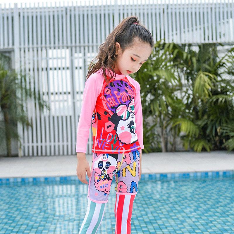 Cô gái Trẻ Em 3 Mảnh Tay Dài CHỐNG Nắng UV Bơi Chống Nắng Đồ Bơi Áo Tắm cho Bé Trai Cho Bé Con Đồ Bơi