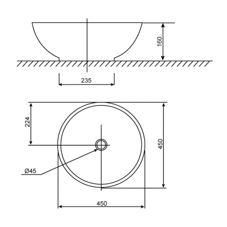 Chậu Rửa Đặt Bàn American Vallo 0500-WT