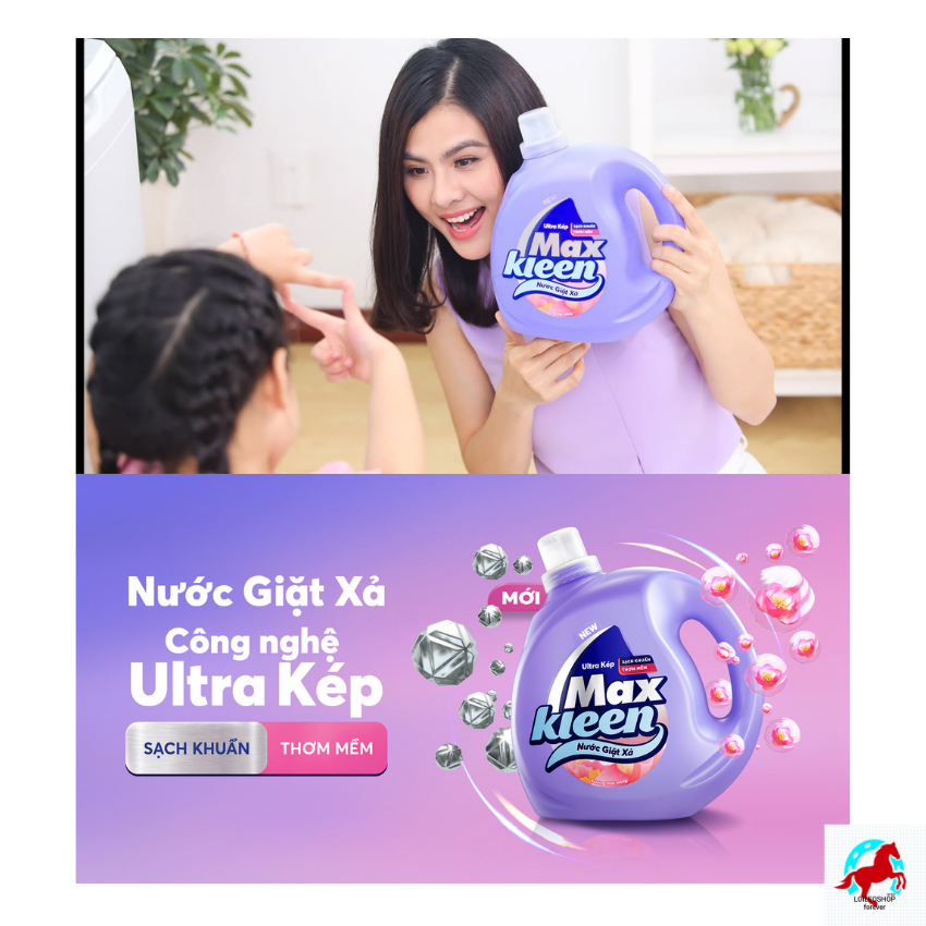 Nước Giặt Xả MAXKEEL Hương Nước Hoa Huyền Diệu(3.8kg)- LOILEOSHOP BC 29- Công nghệ Ultra Kép kết hợp 2 sức mạnh giặt &quot; và &quot;xả trong 1 nắp giặt đánh bay vết bẩn, diệt khuẩn, quần áo sạch sáng, mềm vải, hương thơm ngát dài lâu