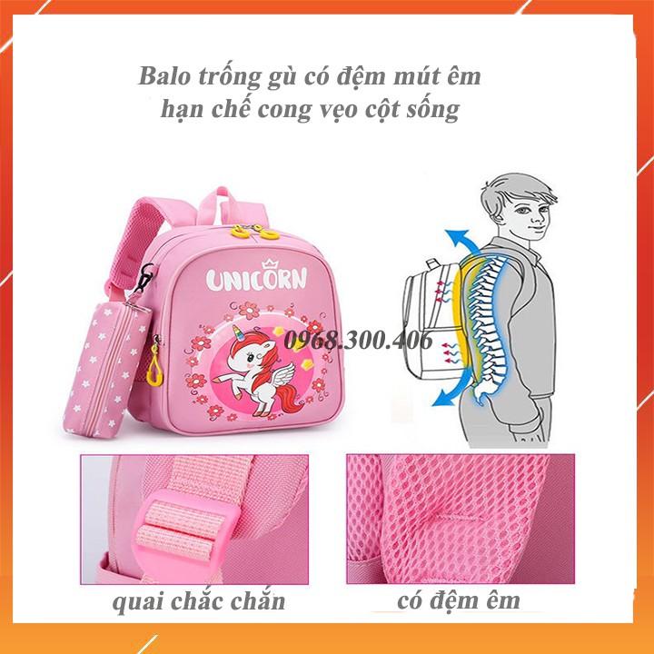 Cặp sách, balo cho bé vào lớp 1 CÓ TẶNG KÈM HỘP BÚT cặp chất đẹp đáng yêu - CHB1