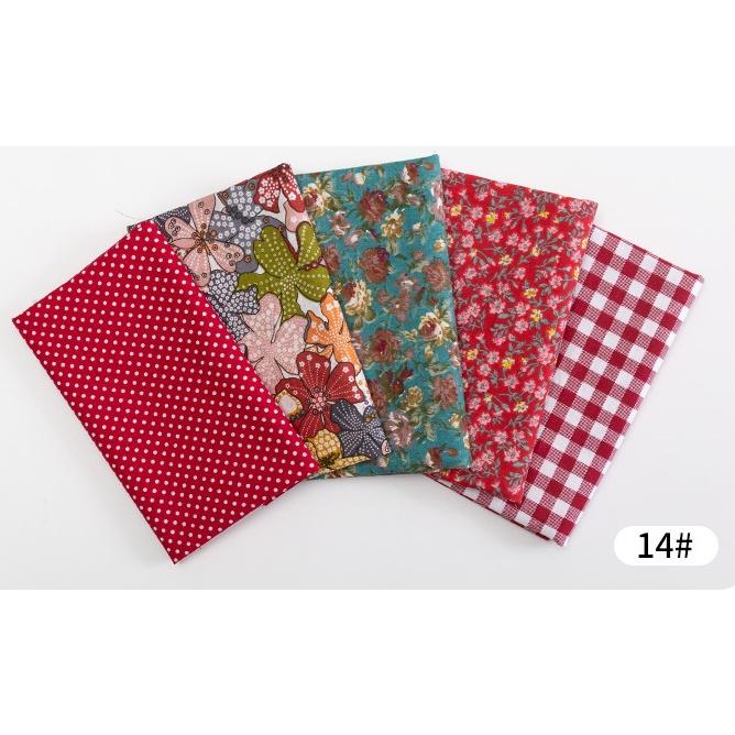 Set 6 Tấm Vải Cotton LÀM DIY Họa Tiết Hoa NGẪU NHIÊN Tự May Vá Đồ Thủ Công- BÁCH HÓA NA NA