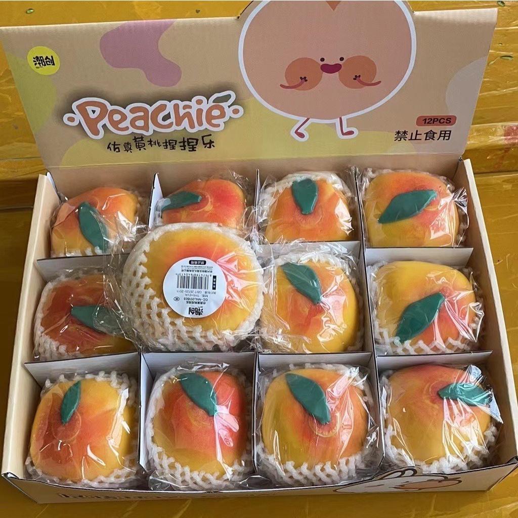 Squishy Mochi hình QUẢ ĐÀO HỒNG mềm mịn dễ thương chân thực giảm stress co dãn đàn hồi ngộ nghĩnh bóp giải trí