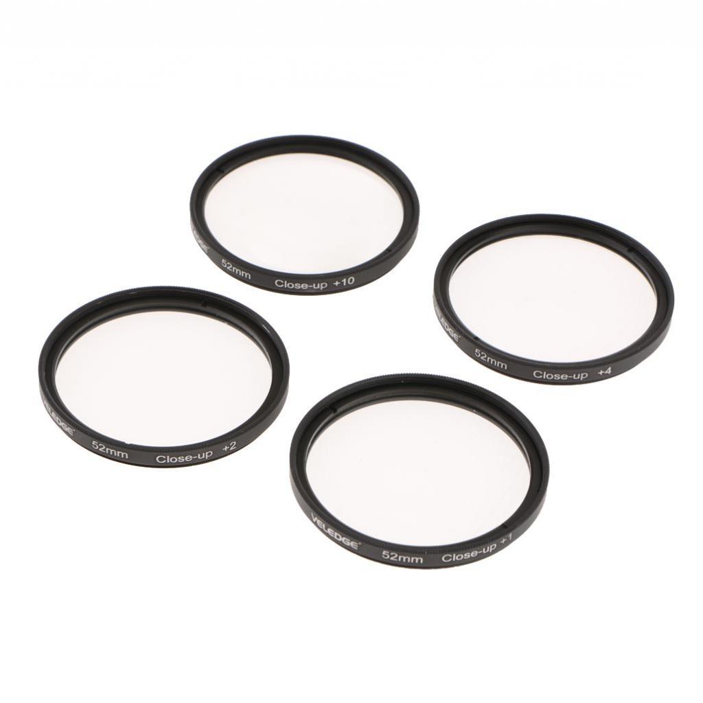 52mm +1+2+4+10 Close Up Macro Lens Filter Kit with Bag for Canon Nikon Sony DSLR