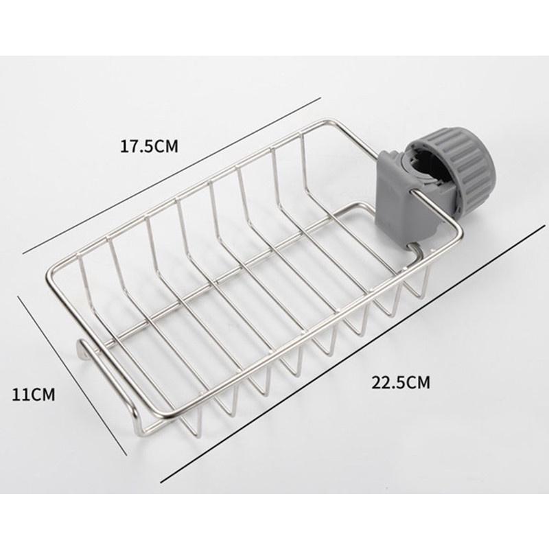 Giá Inox Gắn Vòi Nước Cho Khu Bếp Hiện Đại Cao Cấp, Giá Để Đồ Như Giẻ Rửa Bát, Chén Đĩa và Miếng Cọ Nồi, Xoong. Taky Home 4008