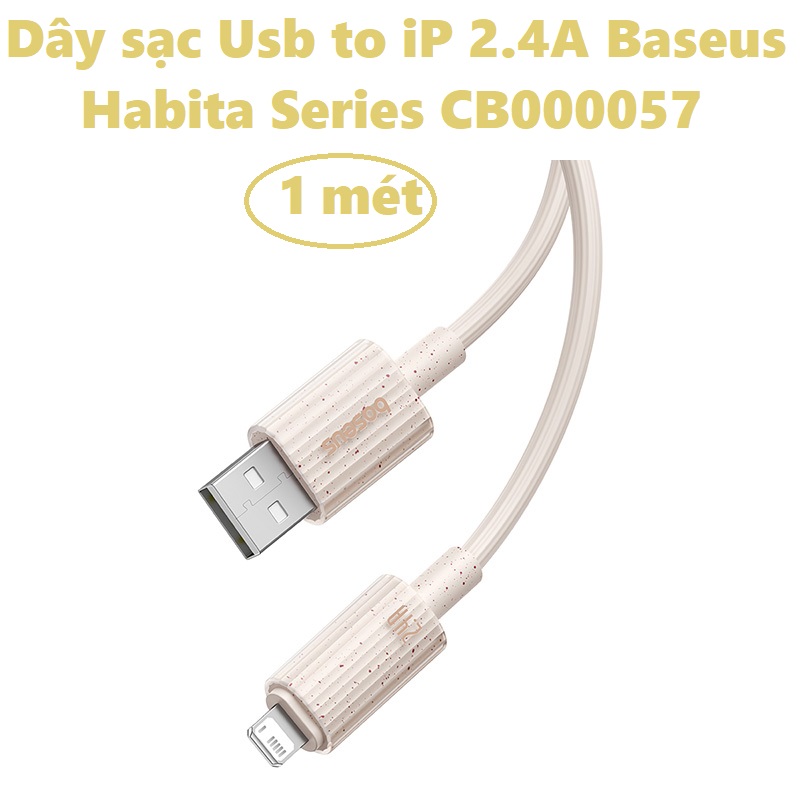 Dây sạc iP Usb to L  2.4A Baseus Habitat Series CB000057 _ Hàng chính hãng