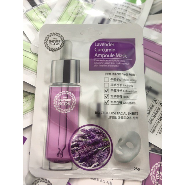 Combo 10 Mặt nạ The Nature Book Lavender Curcumin Ampoule Mask