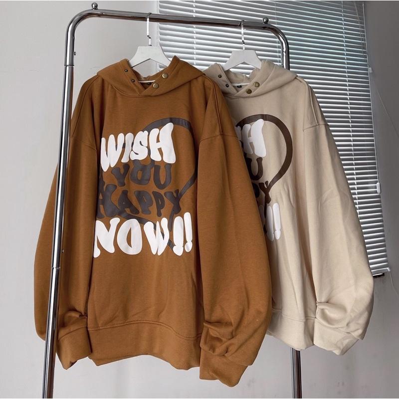 (sẵn) Áo Hoodie Wish You Form Rộng unisex (nam nữ mặc được