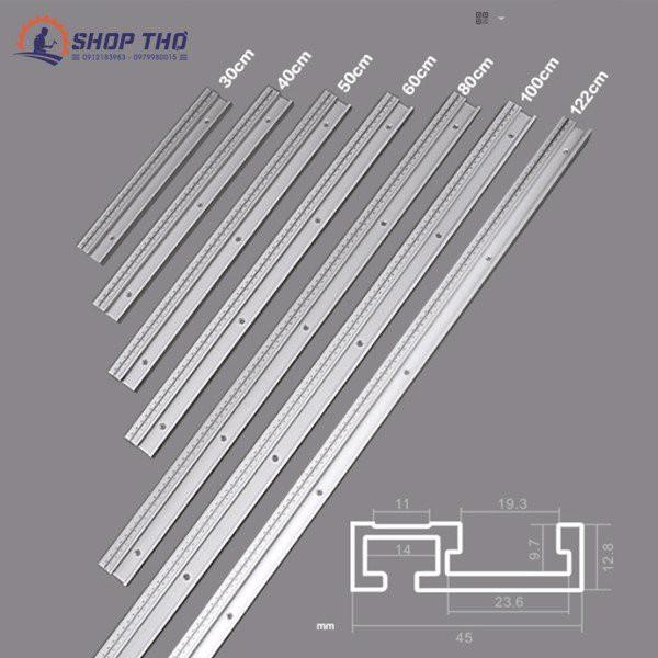 Ray trượt nhôm dài 1.22m - có vạch thước di chuyển