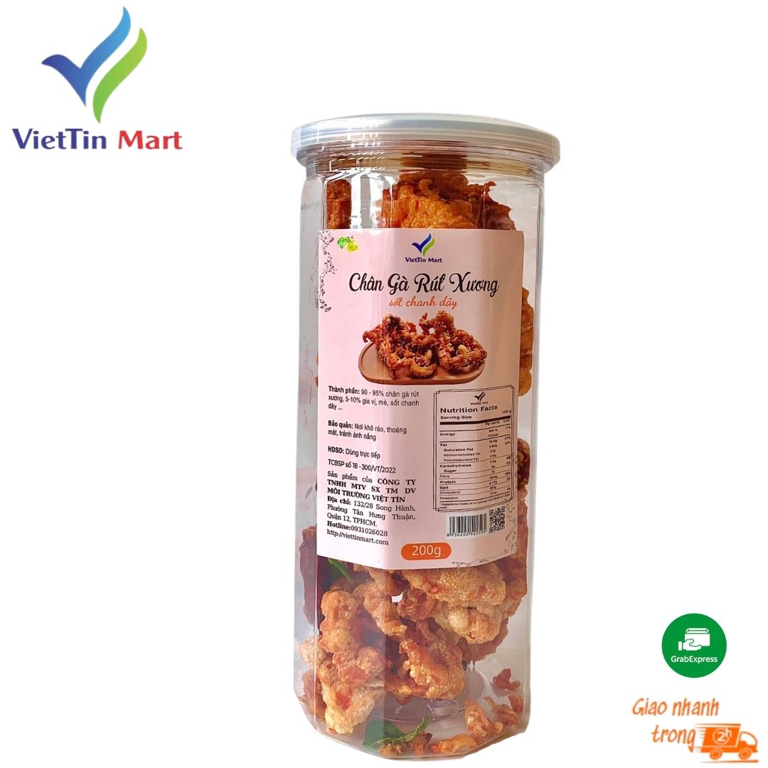 Chân Gà Rút Xương Sấy Giòn Sốt Chanh Dây VIETTINMART 200G