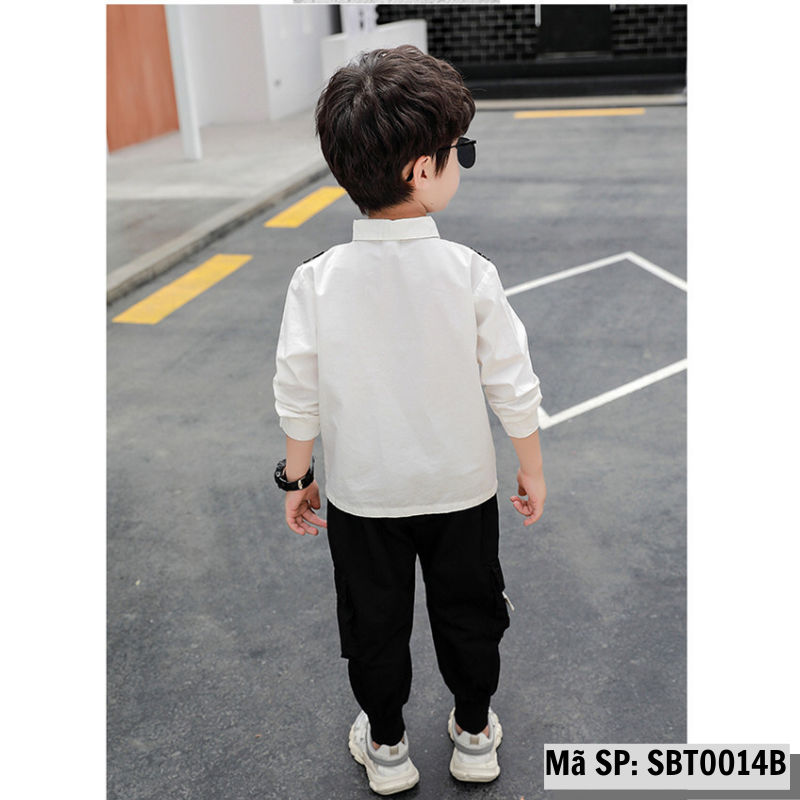 Set Áo Sơ Mi Quần Thô Bé Trai Chất Thô Cao Cấp Mixi Kids SBT0014B