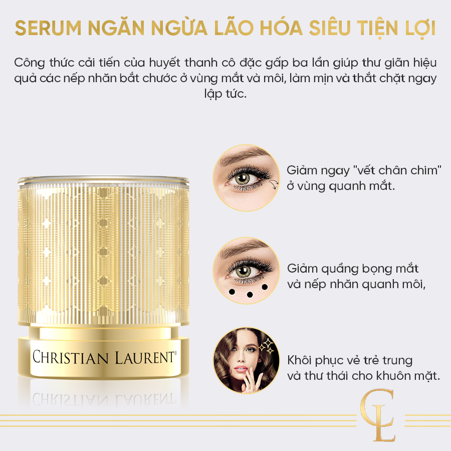 Christian Laurent Luxury Diamond Serum cao cấp tinh chất vàng 24k chống lão hóa, làm săn chắc làn da - Hũ 30ml