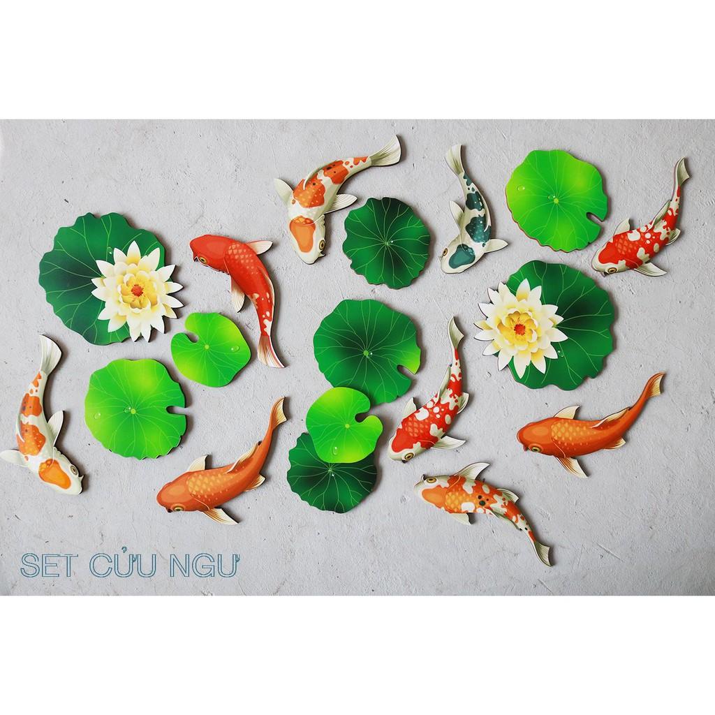 TRANH GỖ DÁN TƯỜNG CỬU NGƯ D09