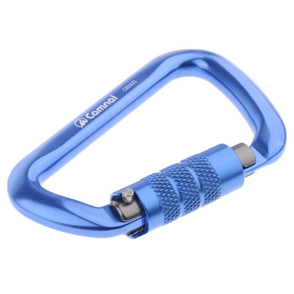 5pcs 28KN Aluminum Climbing D Type Carabiners Snap Auto Locking