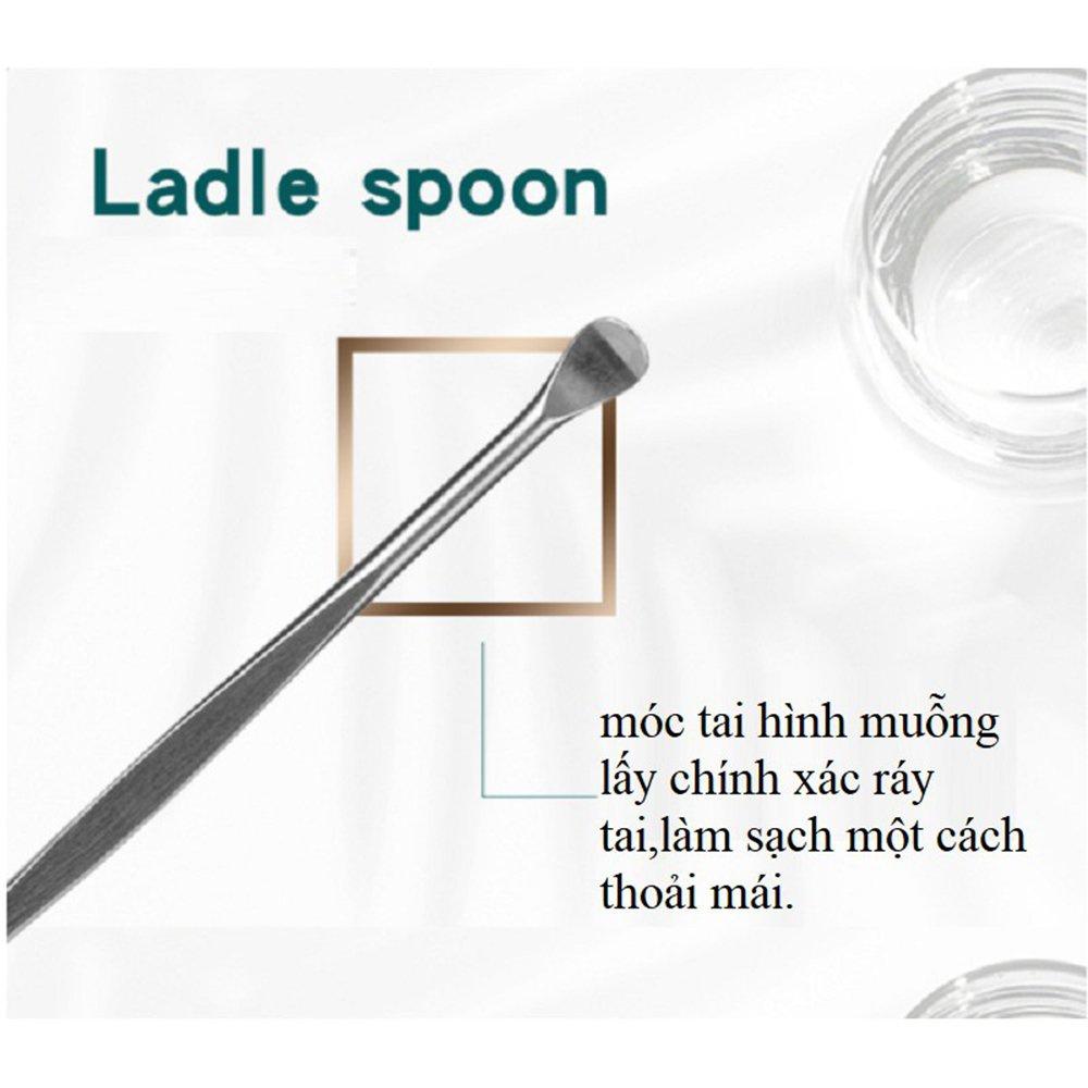 Bộ dụng cụ lấy ráy tai 6 món cao cấp, chất liệu thép không gỉ, an toàn cho cả người lớn và trẻ nhỏ