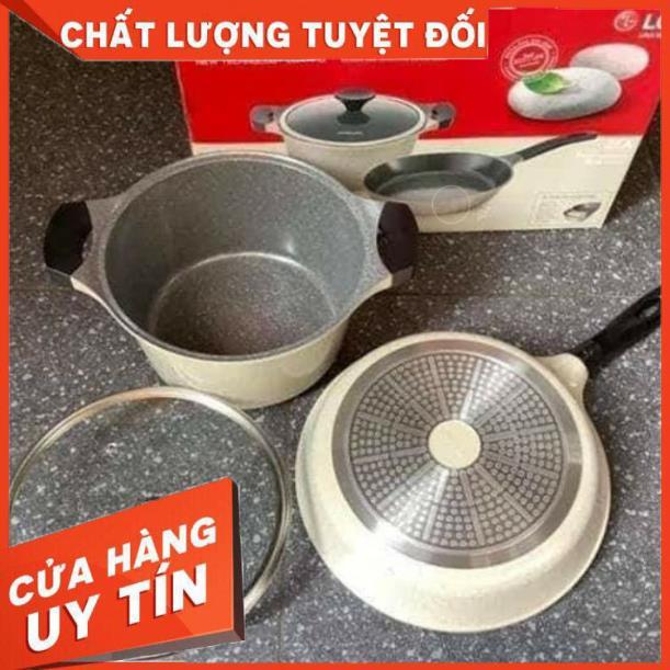 Bộ nồi chảo đá lock and lock (chảo 28cm, nồi 24cm) chính hãng giá sốc bao toàn thị trường