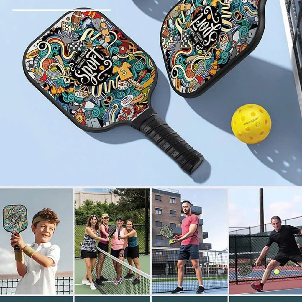 Vợt Pickleball Carbon T700 PRO mặt vợt phủ carbon khối lượng siêu nhẹ mặt nhám bám bóng - Graffiti