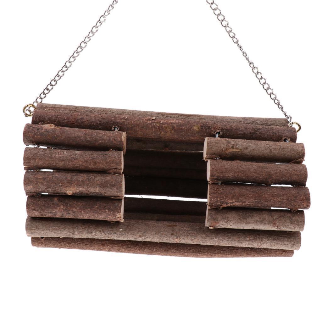NEW Wooden Hanging Swing Mouse Parrot Bird Cat Hamster Bed Cage House Toys