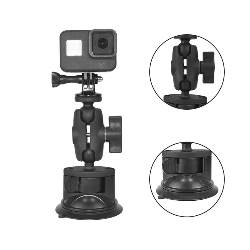 066A Mạnh xe xoắn khóa Khóa Khóa Base Cup với 1 "Ball Kính chắn gió Giá treo giá đỡ cho Hero/Xiaoyi/SJCAM Action Camera