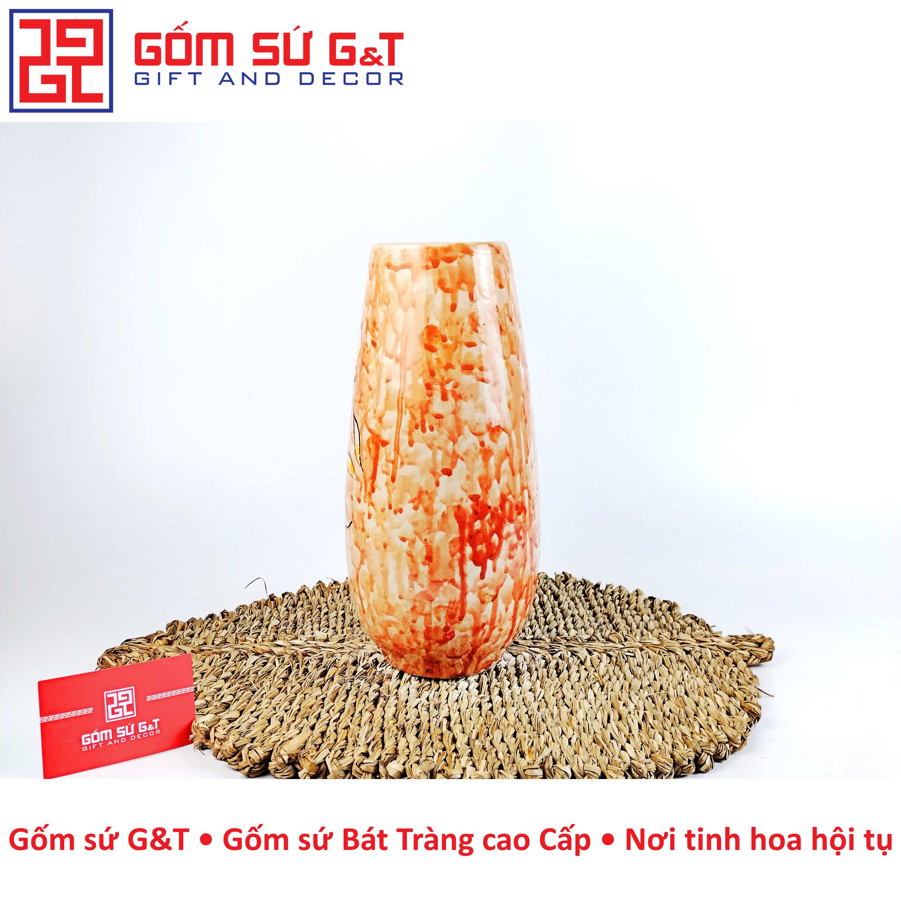 Lọ hoa dáng bom sen bay Gốm Sứ G&T