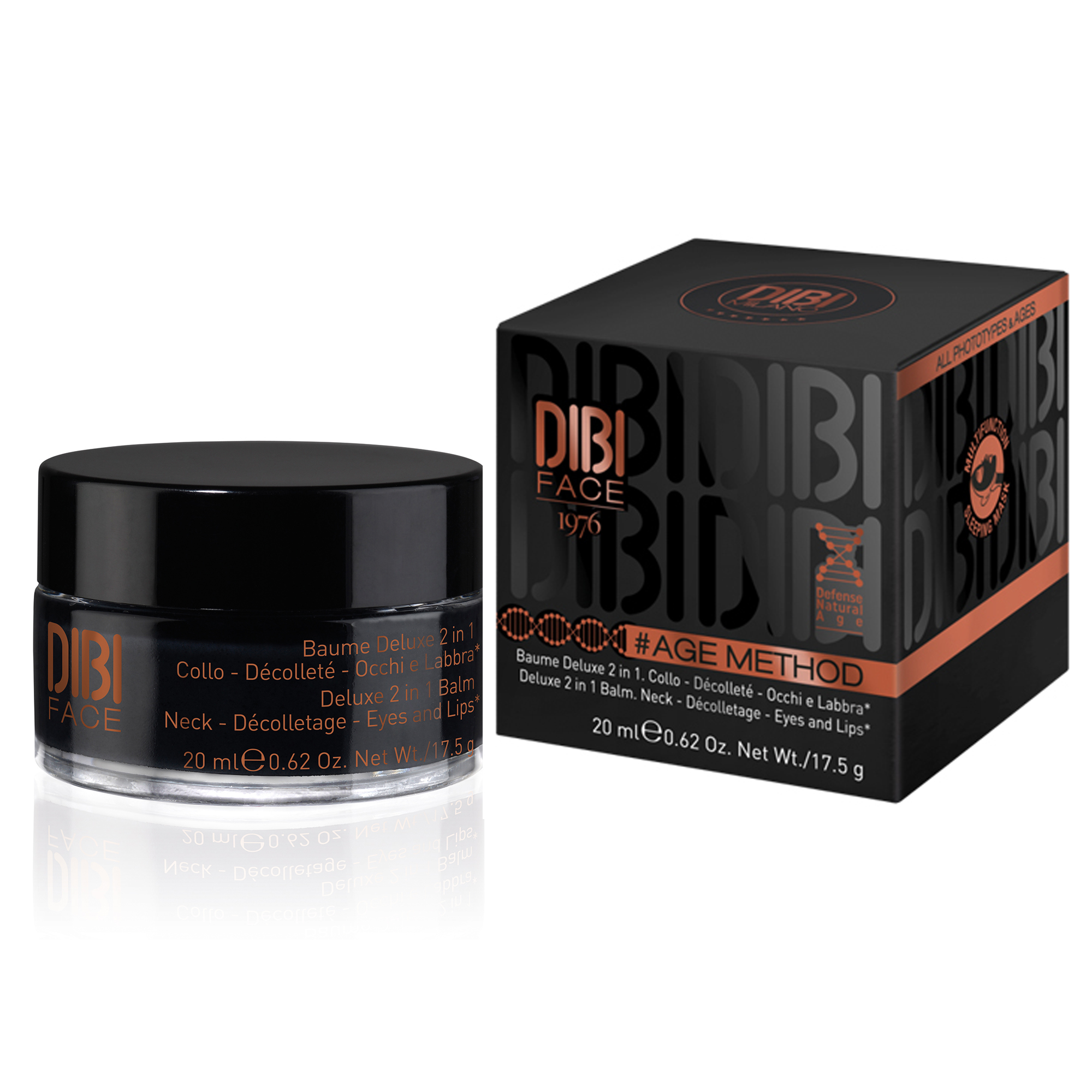 DIBI FACE # AGE METHOD Deluxe 2 in 1 Balm. Neck - Décolletage - Eyes and Lips