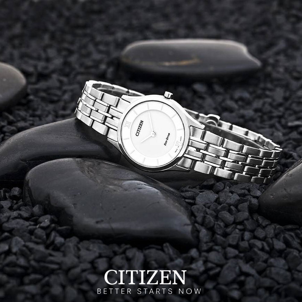 Đồng Hồ Nữ Citizen Siêu Mỏng Dây Thép Không Gỉ EG3220-58A - Mặt Trắng (Sapphire)