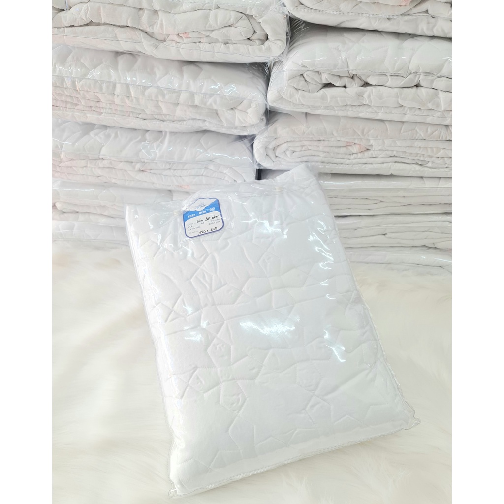 Tấm lót bảo vệ nệm vải cotton dệt, chất bông microfiber cao cấp dùng cho mọi loại nệm 1m6, 1m8