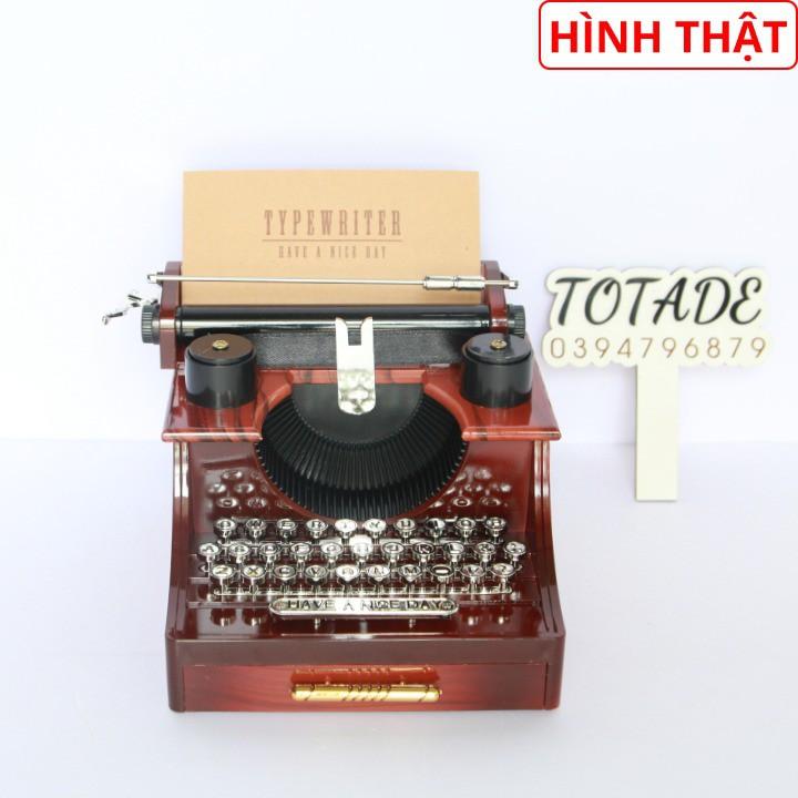 Hộp nhạc máy đánh chữ cổ điển màu vân gỗ | Dùng dây cót không dùng pin | MBO0013
