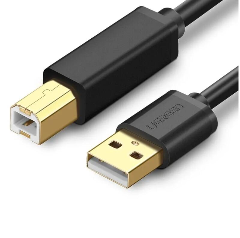 Ugreen UG10350US135TK 1.5M màu Đen Cáp USB 2.0 sang USB B máy in đầu mạ vàng - HÀNG CHÍNH HÃNG