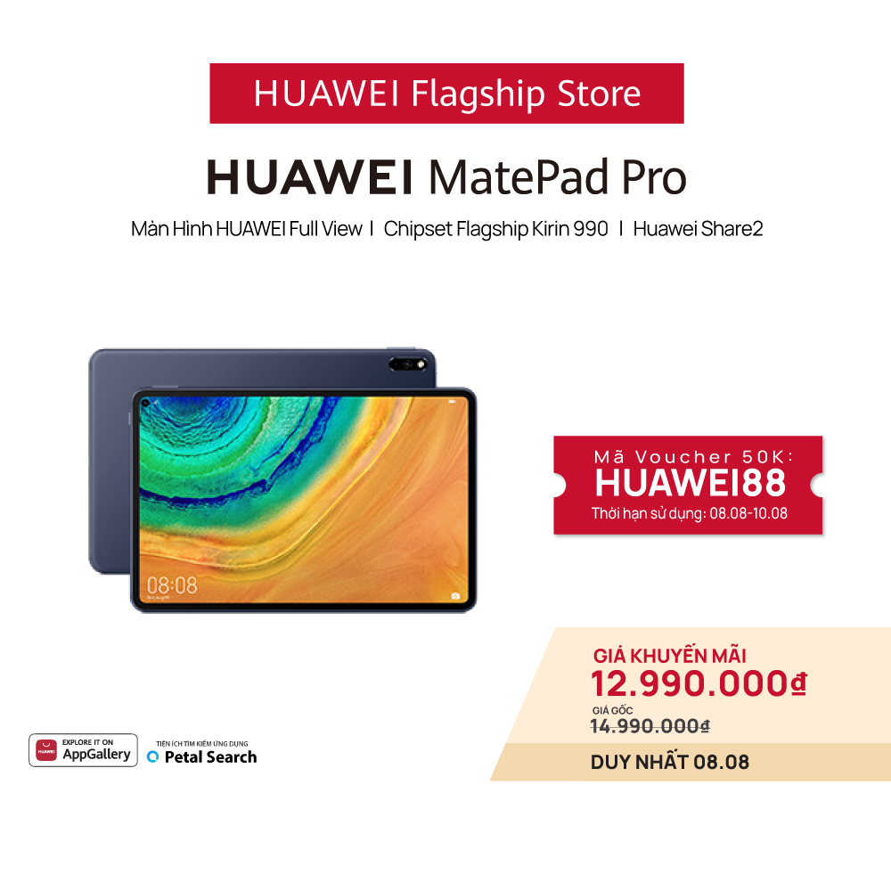 Máy Tính Bảng Huawei Matepad Pro | Màn Hình HUAWEI FullView | Chipset Kirin 990 Flagship | HUAWEI Share | Hàng Chính Hãng