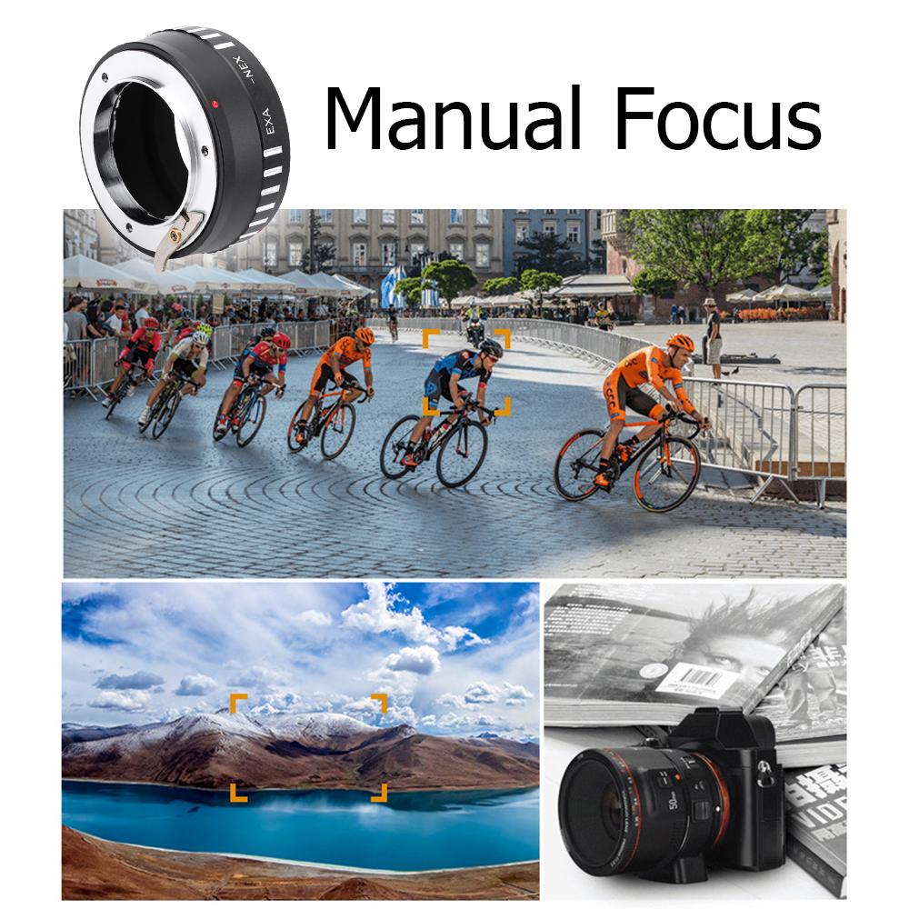 Bộ chuyển đổi ngàm ống kính kim loại EXA-NEX lấy nét bằng tay Tương thích với EXA của Nikon đến Máy ảnh không gương lật ngàm NEX của Sony
