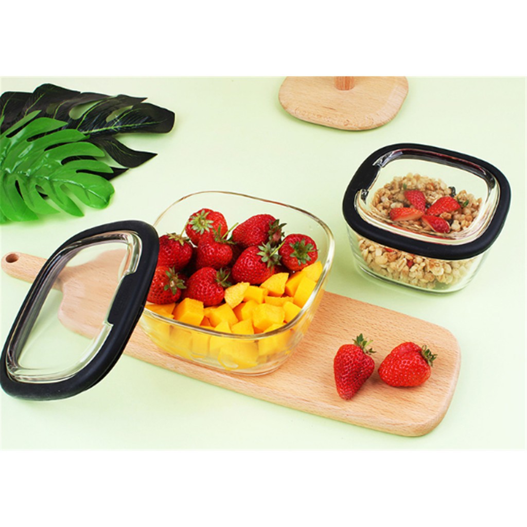 Hộp Thủy Tinh Hình Vuông Lock&Lock Nắp Thủy Tinh Giao Màu Ngẫu Nhiên - 300ml