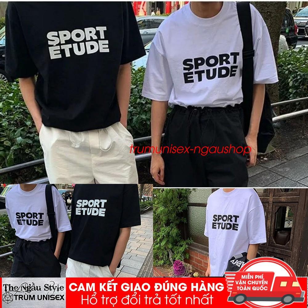 Hình Thật Áo thun Stee nam tay lỡ unisex form rộng overtee In Decal chữ SPORT chất vải cotton xịn Ngaushop Trumunisex