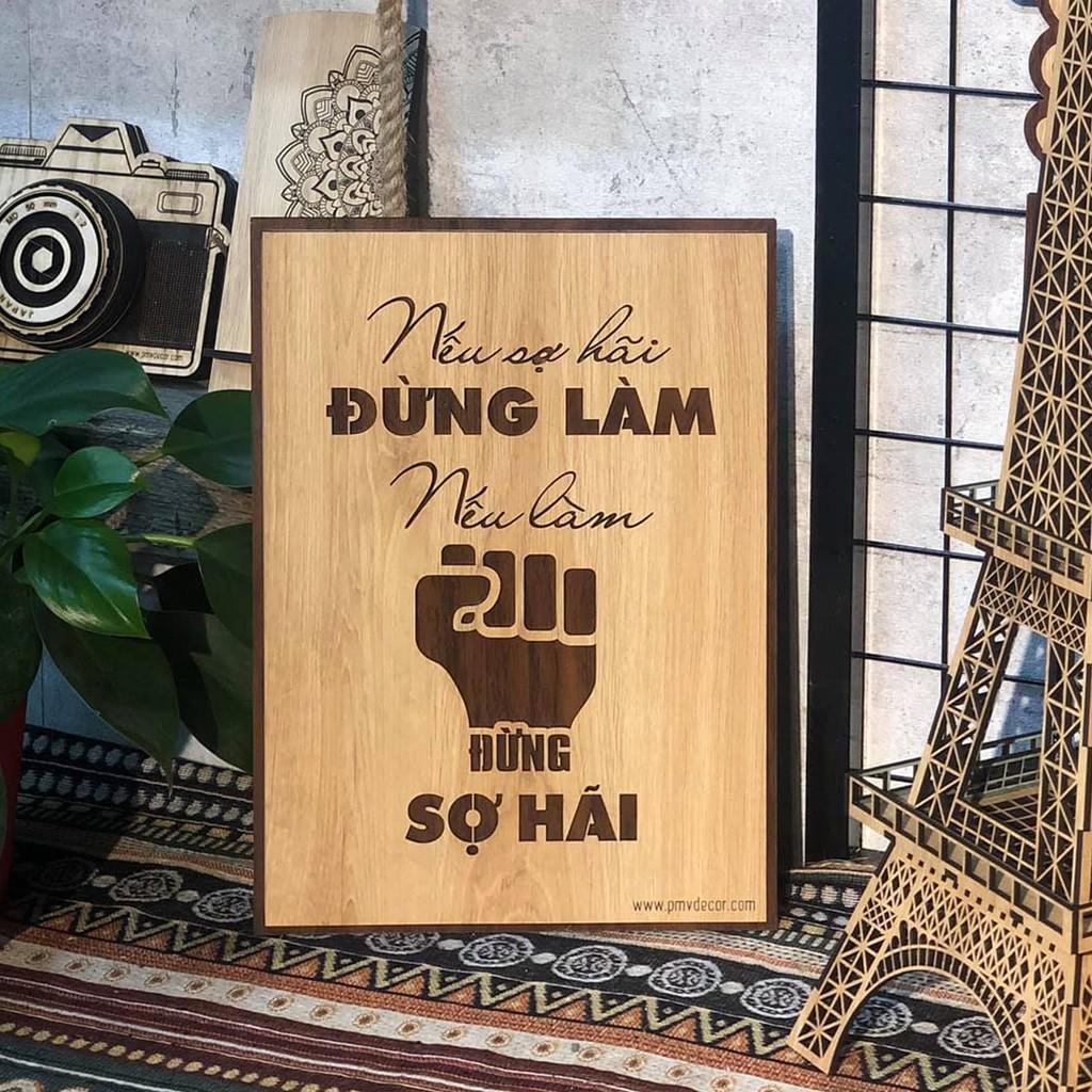 TRANH ĐỘNG LỰC. Trang gỗ 2 màu tương phản, treo văn phòng. PMV-TDL