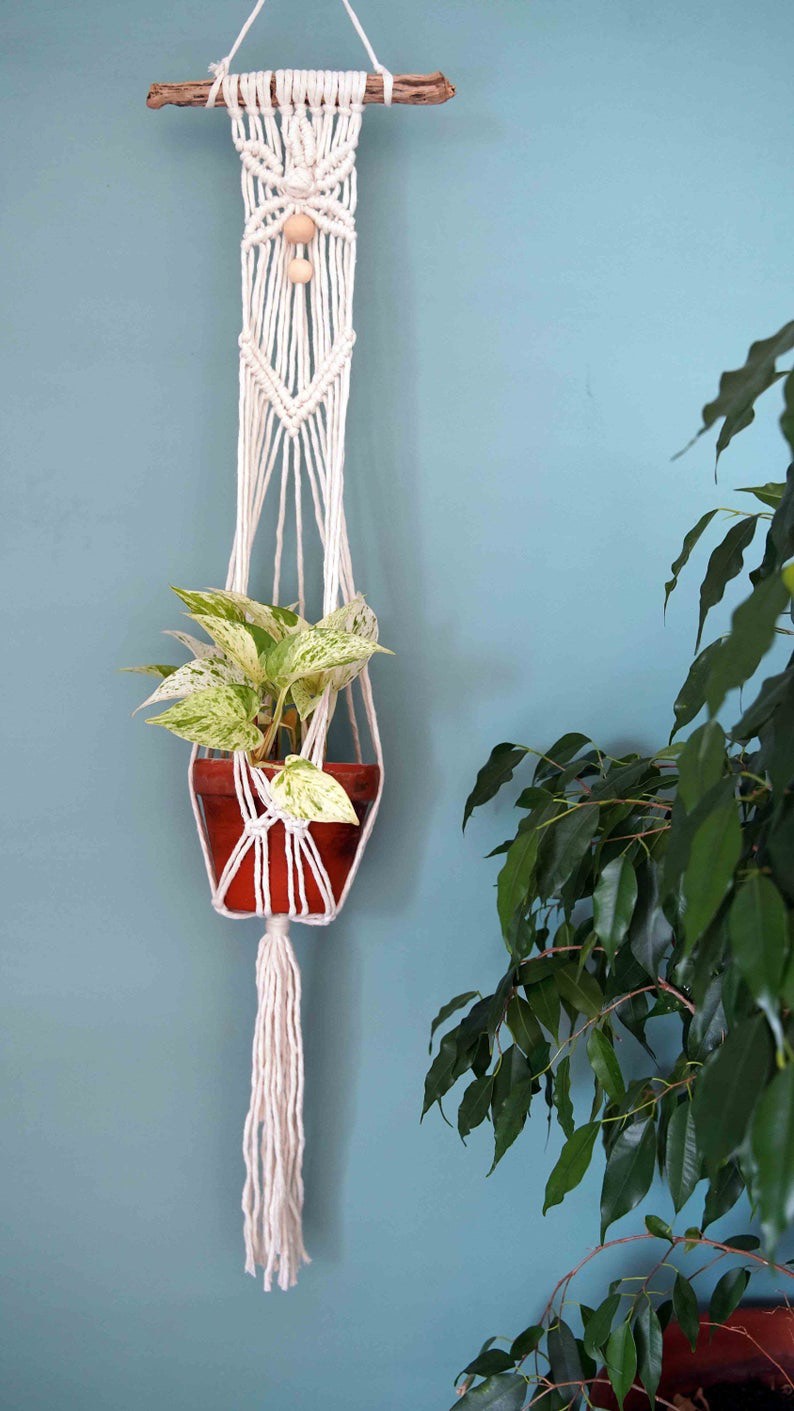 Dây Treo Chậu Cây Cảnh Macrame Hình Hoa, Trang Trí Treo Tường, Ban Công, Quán Café , Homestay. GT300621