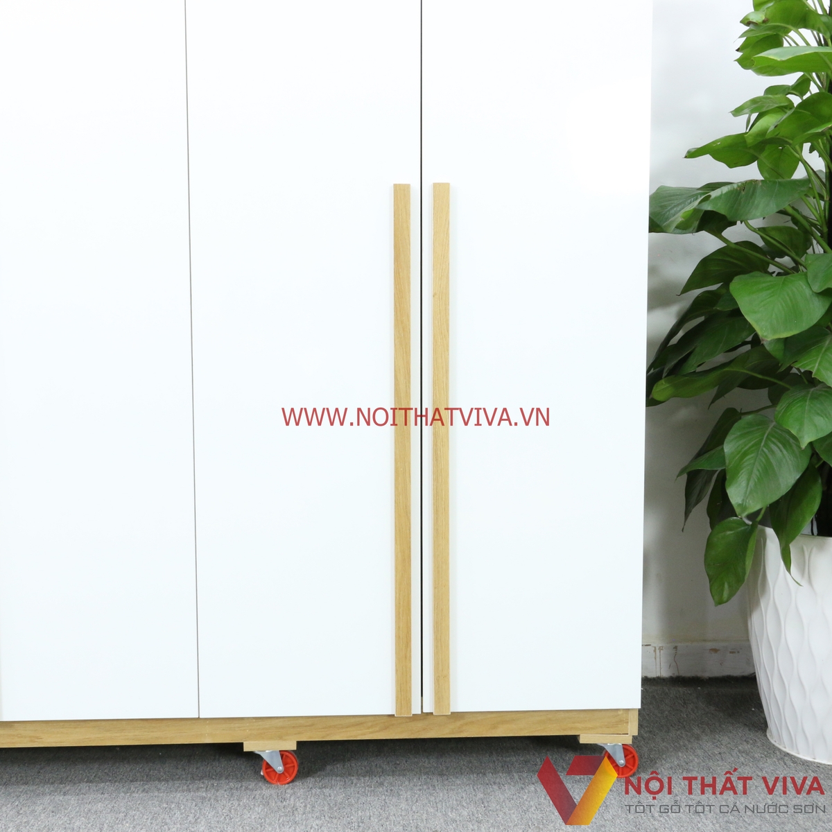 Tủ Quần Áo Gỗ MDF Melamine Màu Vàng 4 Cánh Trắng Hiện Đại Đẹp Giá Rẻ