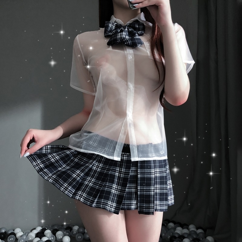 Bộ Cosplay Nữ Sinh Hàn Quốc Xuyên Thấu Sexy Gợi Cảm Phòng Ngủ