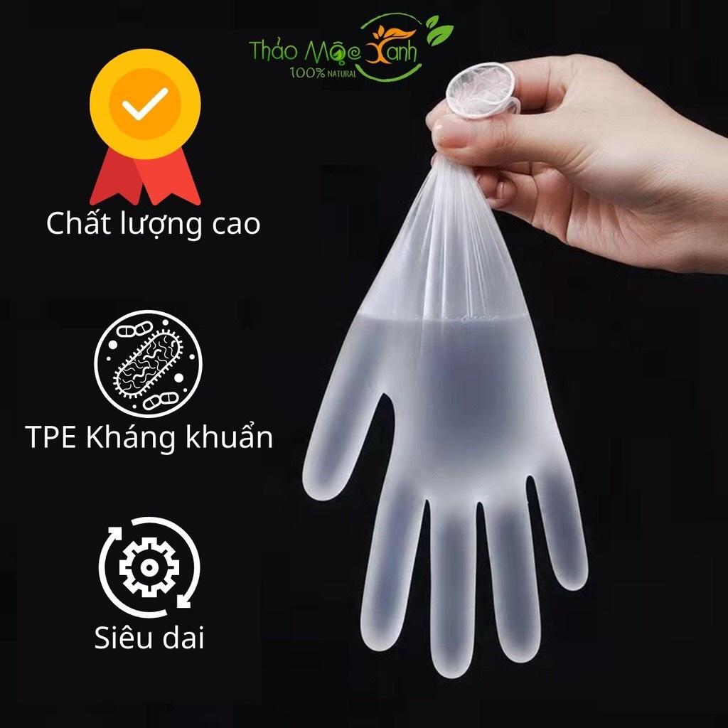 Hộp 100 găng tay Victoria Bay chất liệu TPE, Bao tay cao su rửa bát làm bếp vệ sinh siêu dai không mùi không bột cao cấp