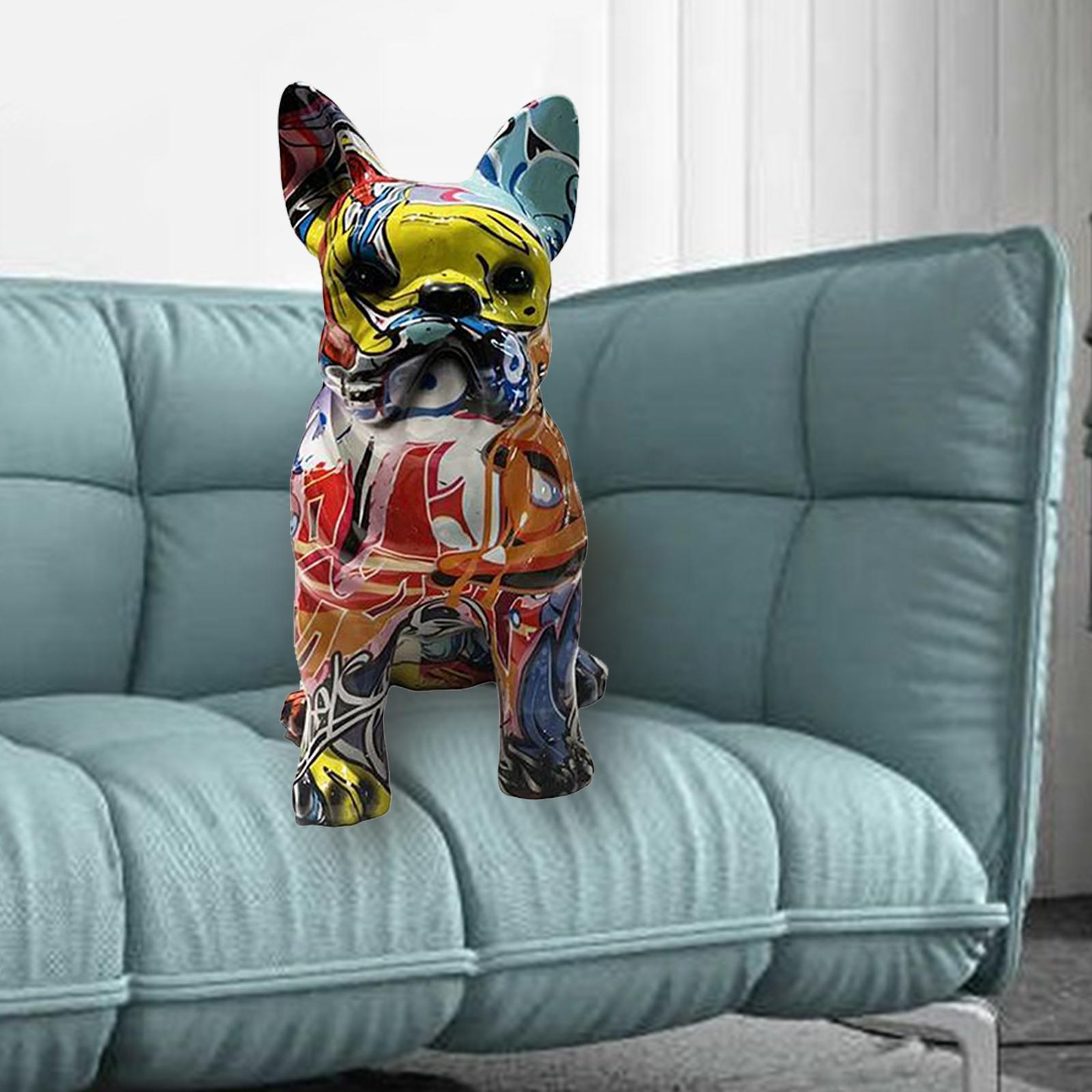 Colorful  Statue Dog Art Figurine Sculpture Resin Home Decor