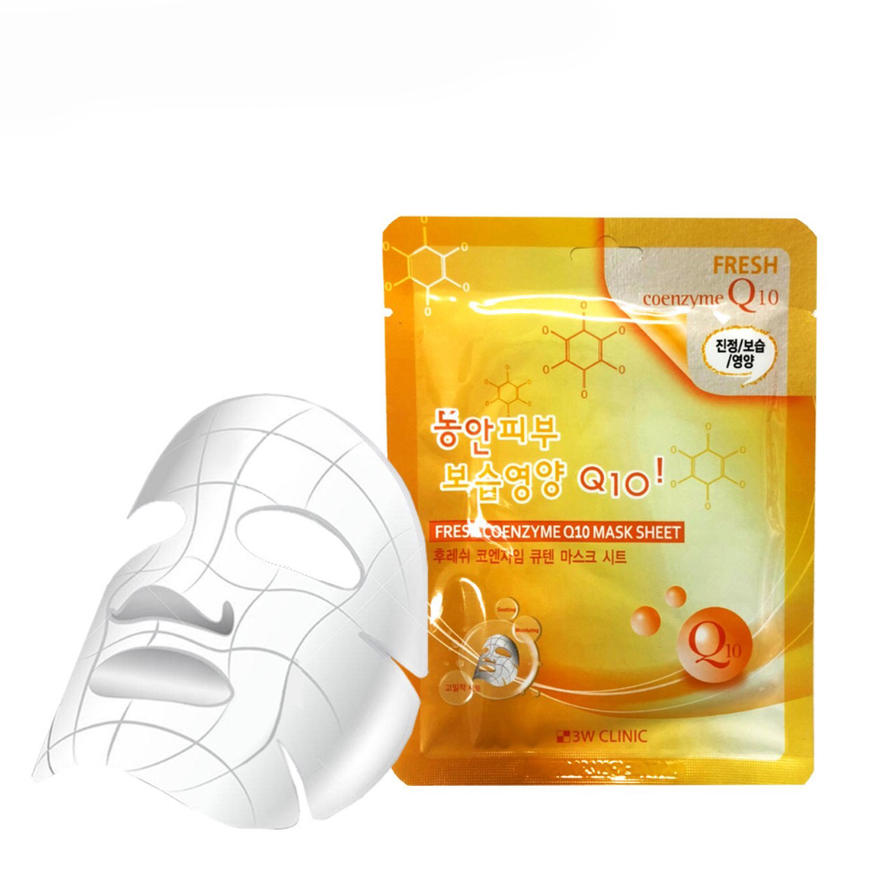 Combo 10 Gói Mặt Nạ Cung Cấp Dưỡng Chất Phục Hồi Da 3W Clinic Fresh Coenzyme Q10 Mask Sheet (23ml x 10) mẫu mới