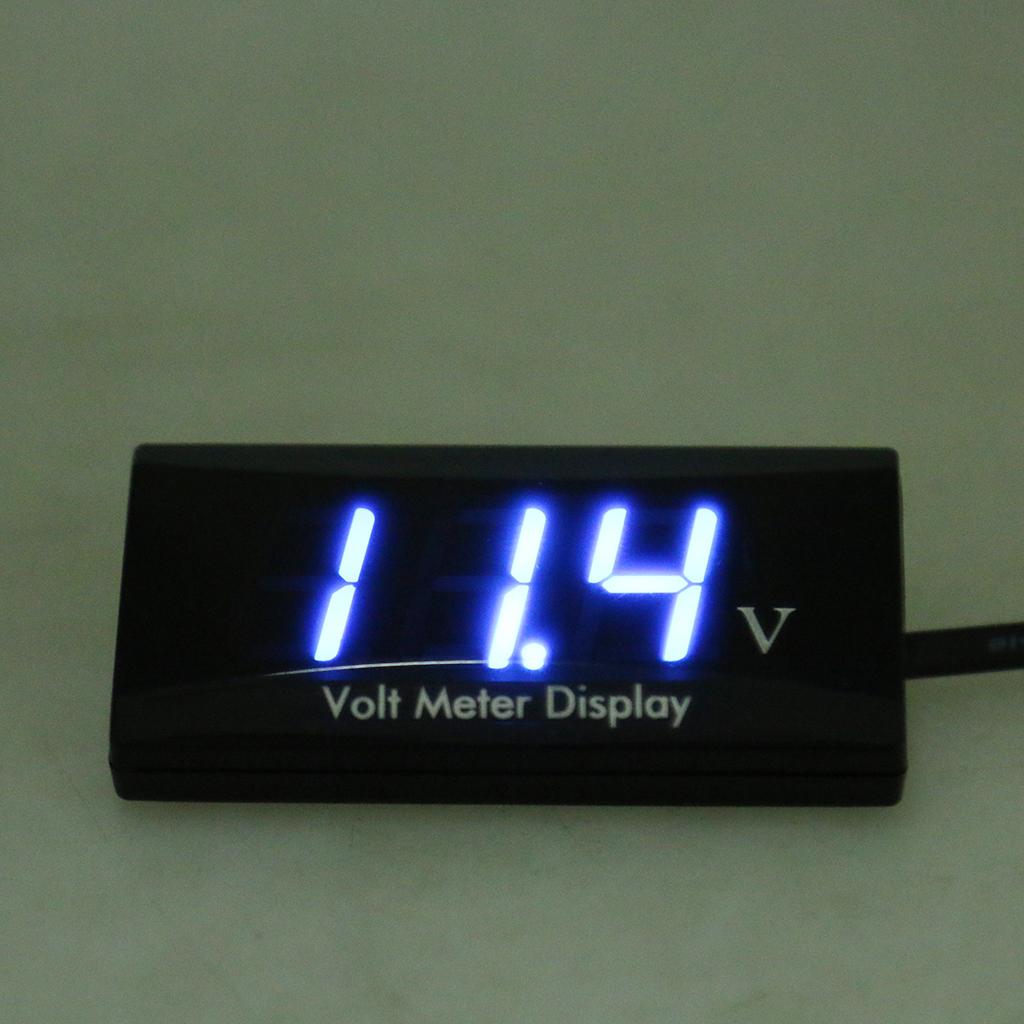 DC 8-16V Kỹ Thuật Số Đèn LED Màu Xanh Hiển Thị Đồng Hồ Volt Kế Vôn Kế Điện Áp Đo Cho Xe Ô Tô